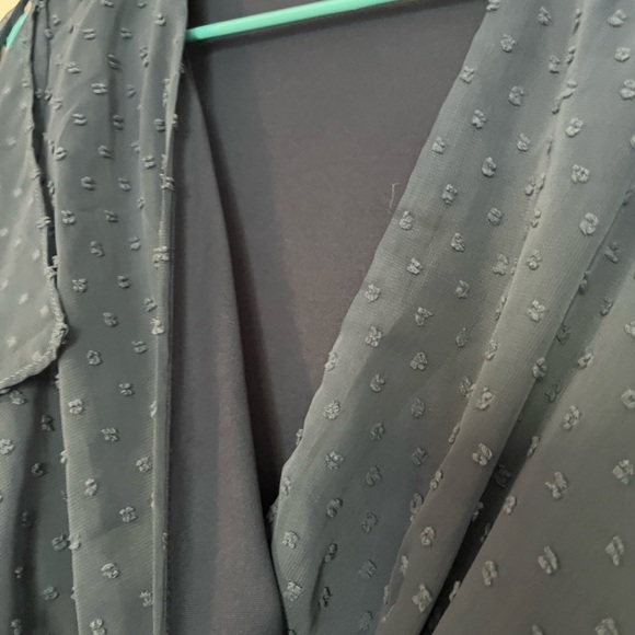 Lulu's Blue Asymmetrical Ruffled Wrap Dress - Picture 10 of 13